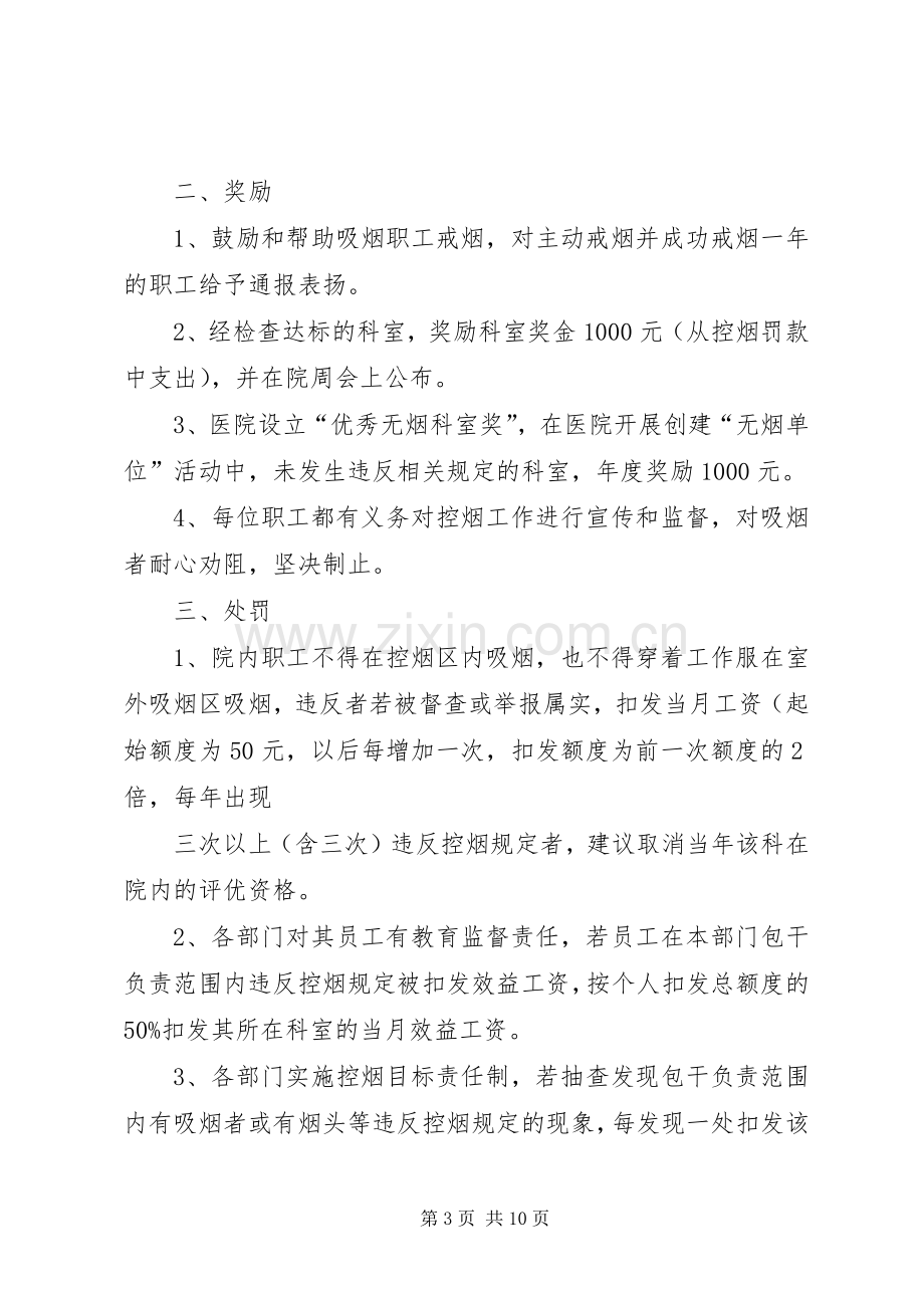 西邵卫生院控烟考评奖惩规章制度.docx_第3页