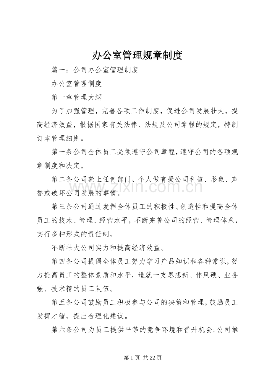 办公室管理规章规章制度细则 (2).docx_第1页