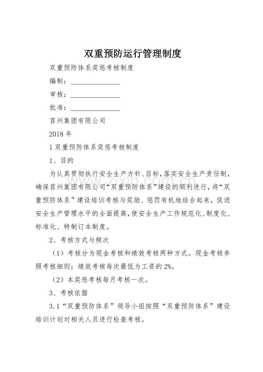 双重预防运行管理规章制度细则.docx_第1页