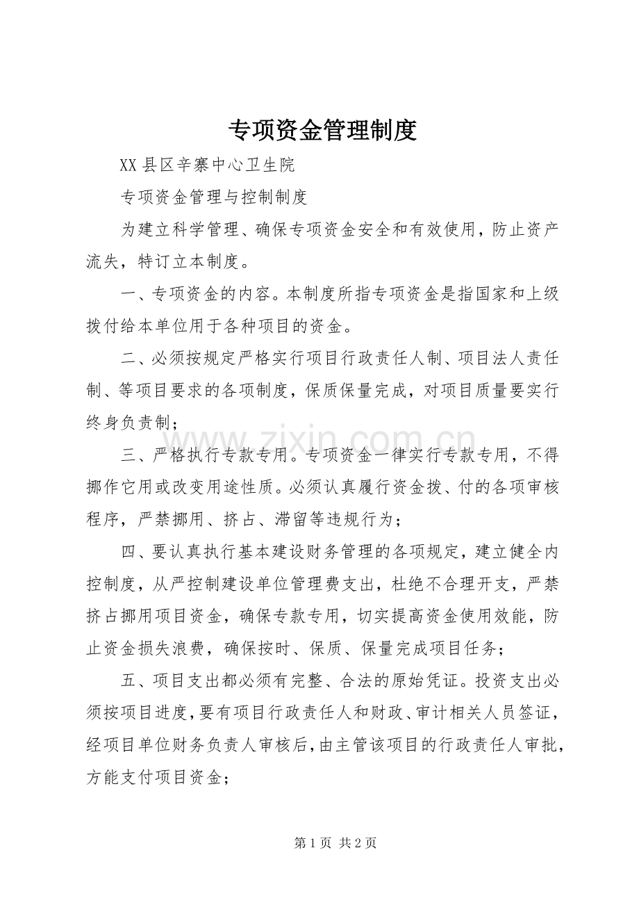 专项资金管理规章制度.docx_第1页