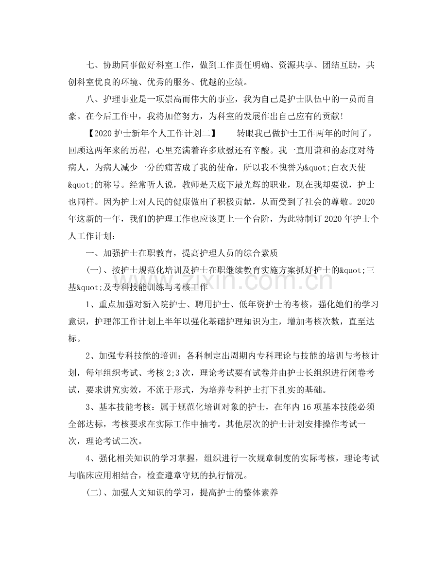 护士新年个人工作计划 .docx_第2页