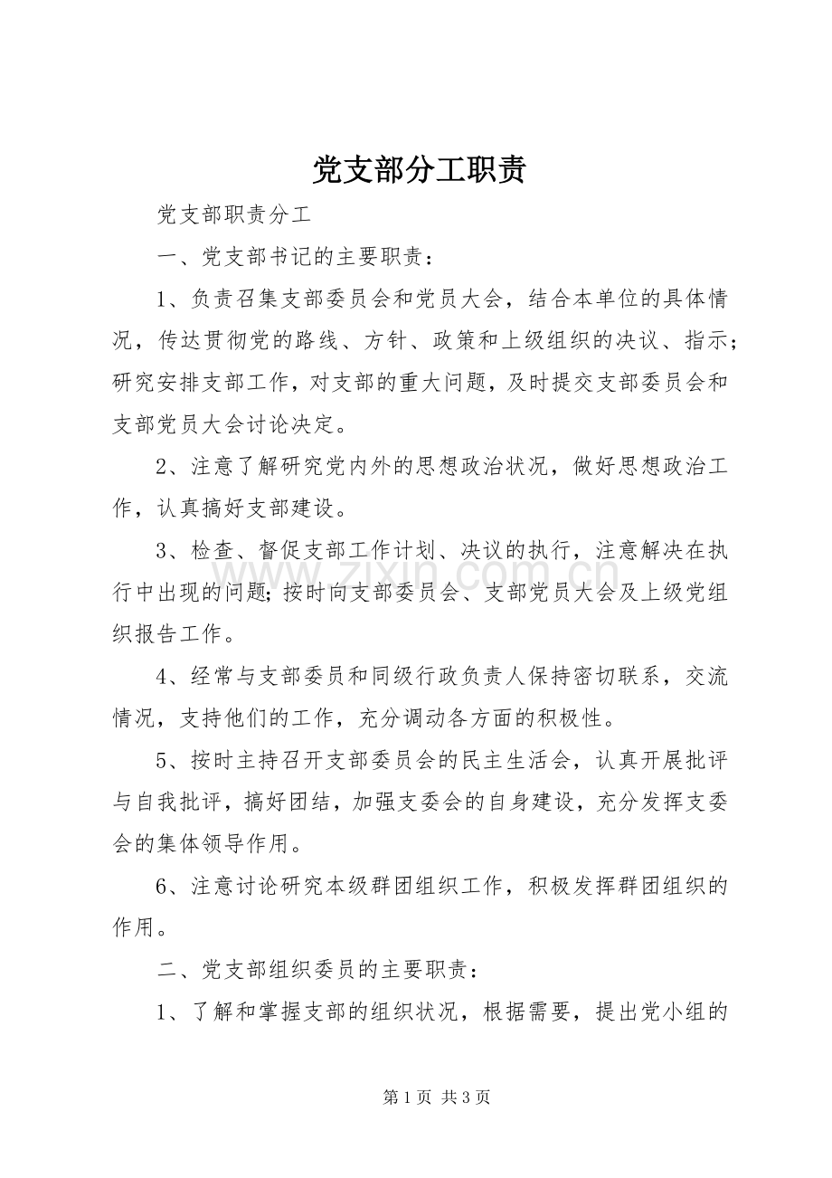 党支部分工职责要求.docx_第1页