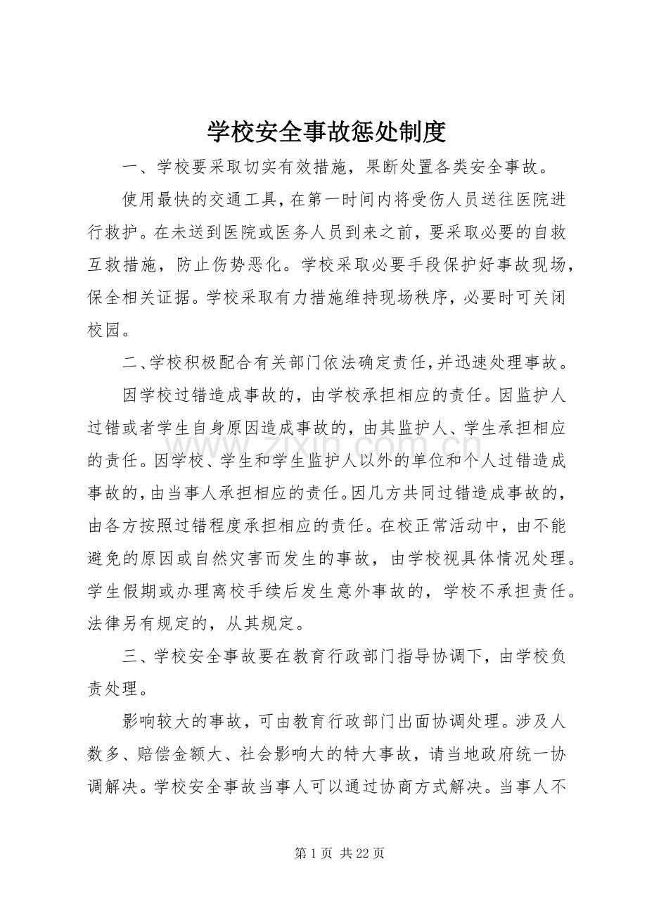 学校安全事故惩处规章制度.docx_第1页