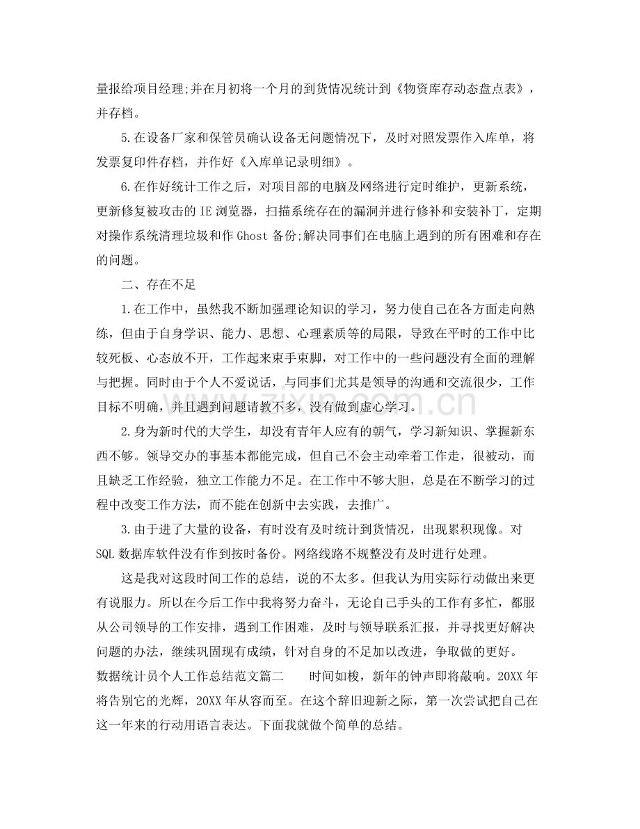 数据统计员个人工作总结与计划 .docx_第2页