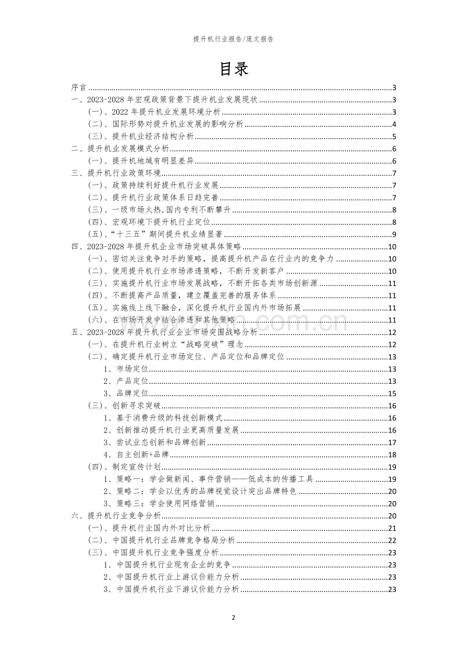 2023年提升机行业市场需求分析报告及未来五至十年行业预测报告.docx_第2页