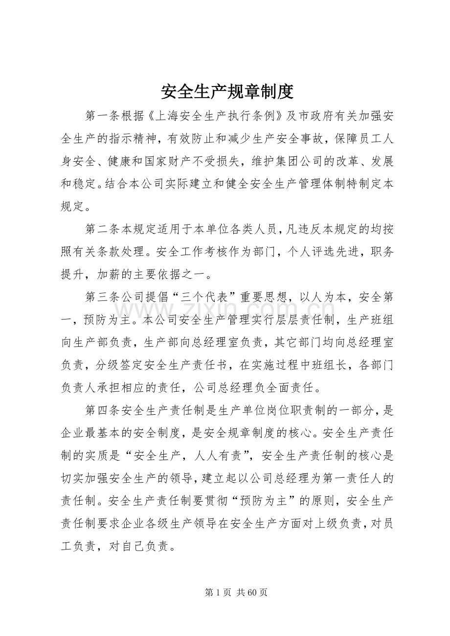 安全生产规章规章制度细则.docx_第1页