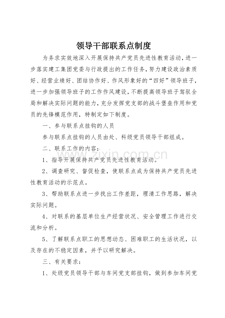 领导干部联系点规章制度细则.docx_第1页