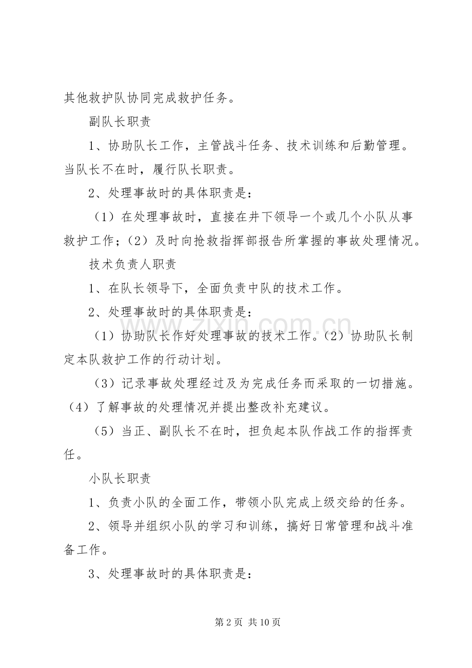 辅助矿山救护队岗位责任制与管理规章制度上墙 .docx_第2页