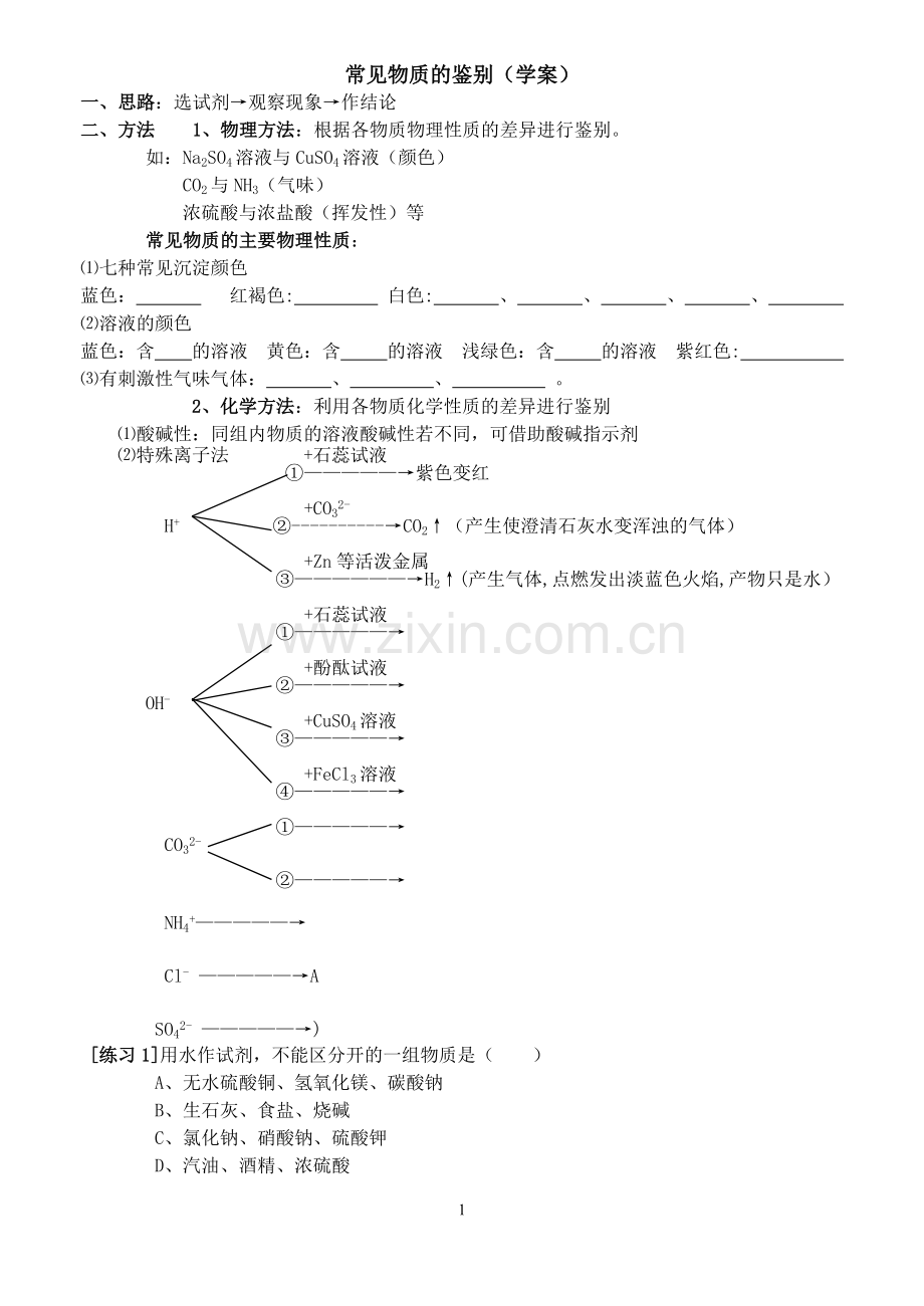 物质的鉴别(学案).doc_第1页