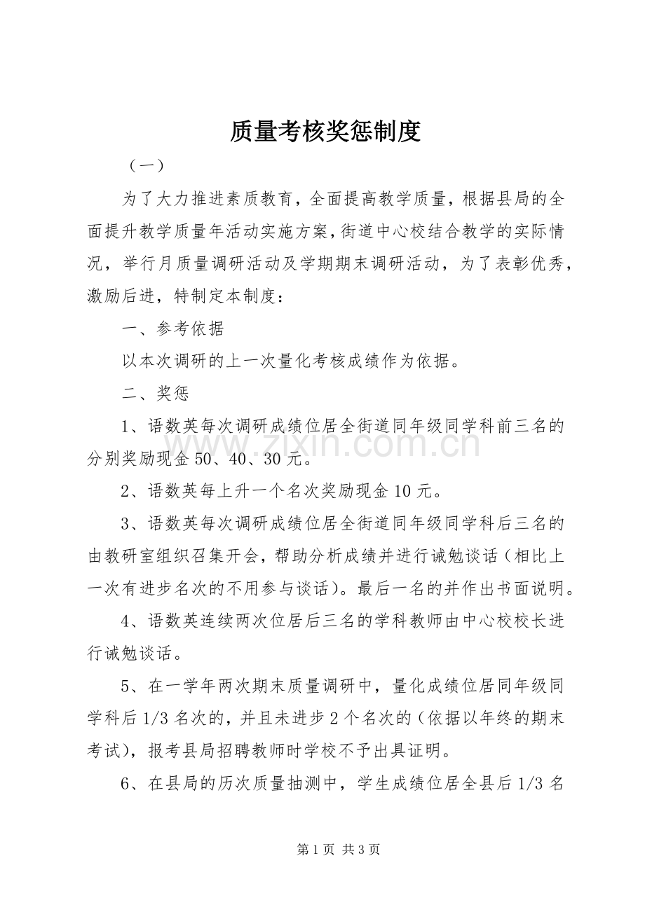 质量考核奖惩规章制度.docx_第1页