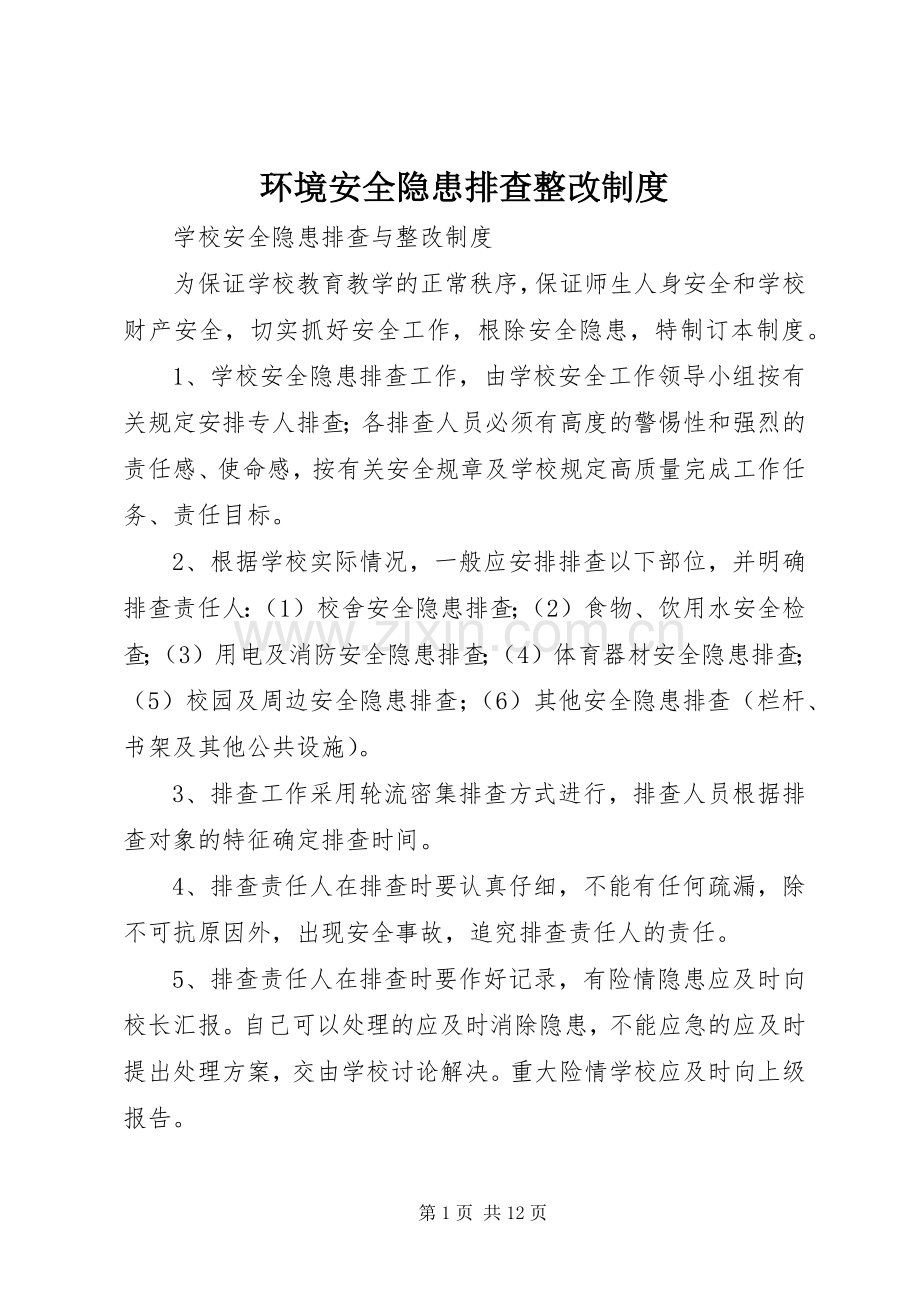 环境安全隐患排查整改规章制度细则.docx_第1页