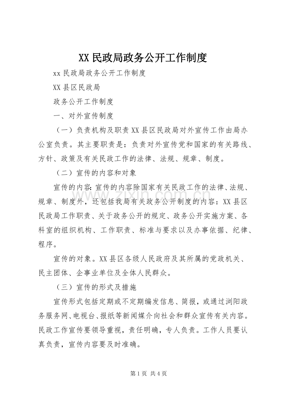 民政局政务公开工作规章制度(2).docx_第1页