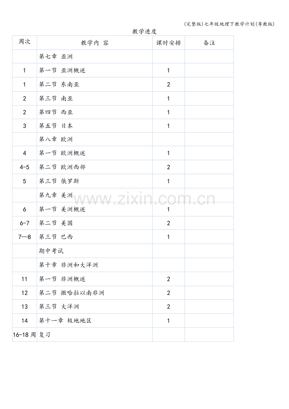 七年级地理下教学计划(粤教版).doc_第3页