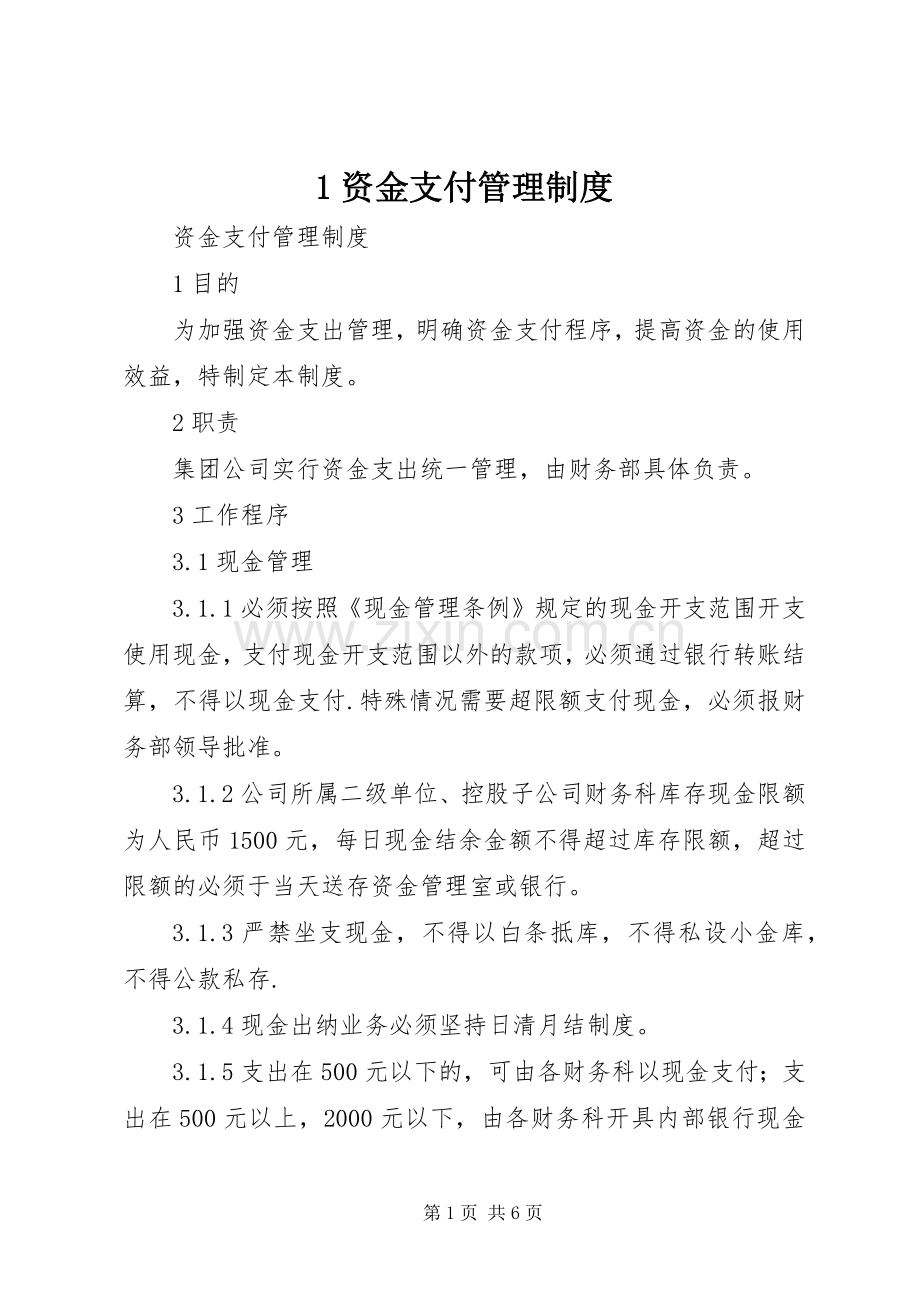 资金支付管理规章制度 ().docx_第1页