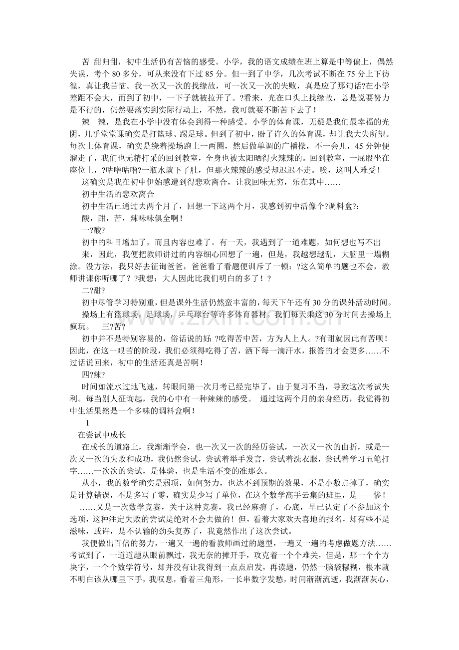 初中的酸甜苦辣作文650字.doc_第2页