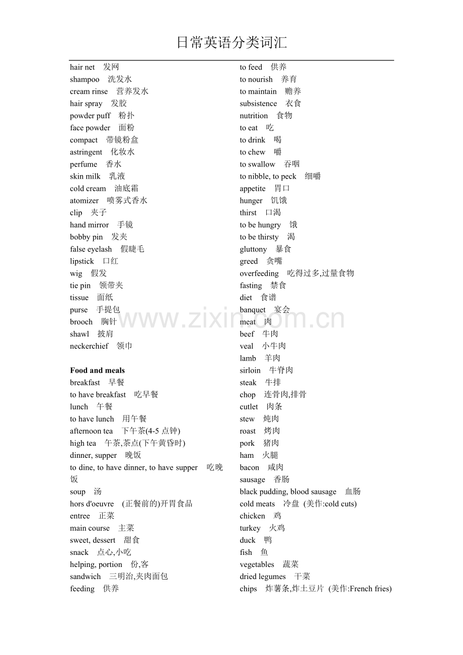 日常英语分类词汇.doc_第3页