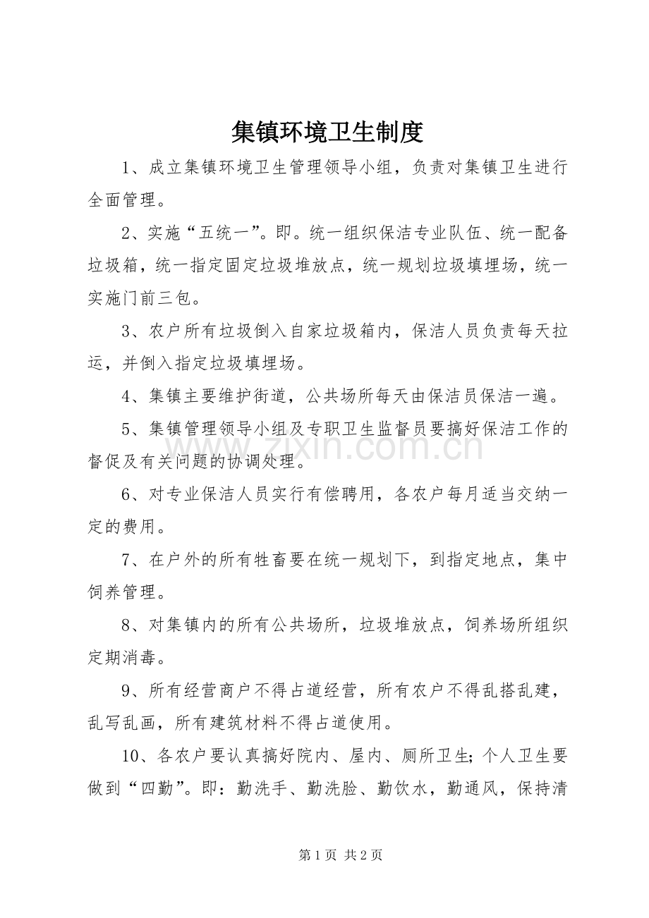 集镇环境卫生规章制度.docx_第1页