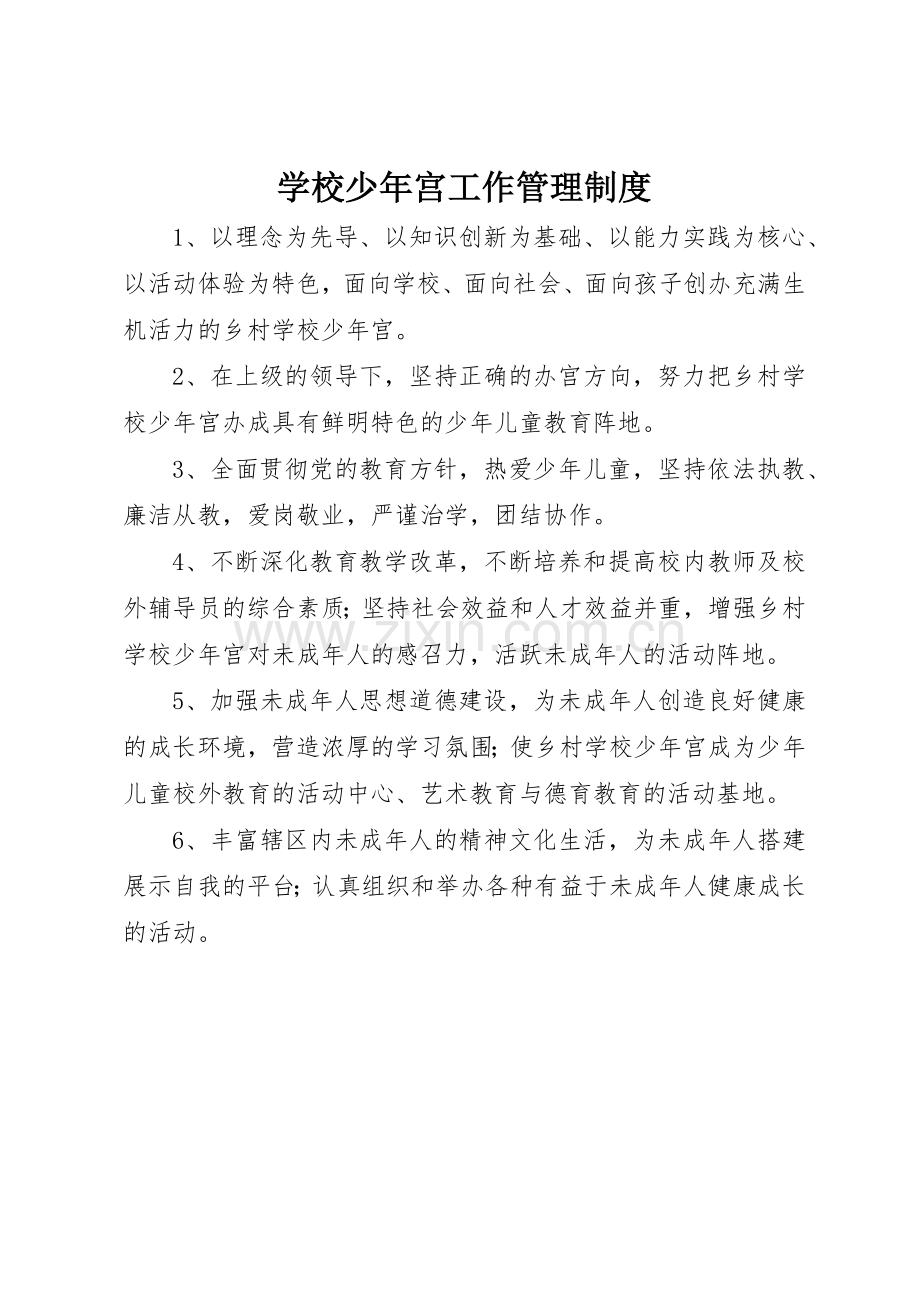 学校少年宫工作管理规章制度细则.docx_第1页