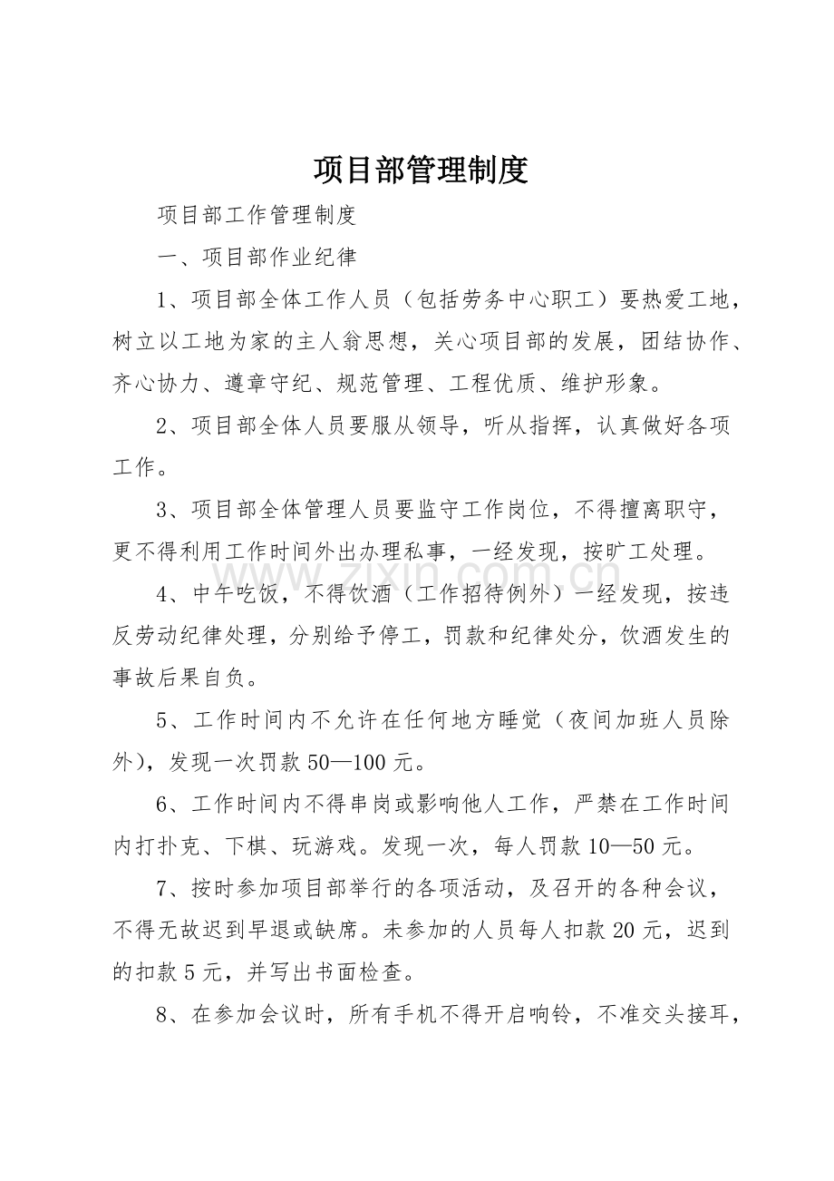 项目部管理规章制度_2 .docx_第1页