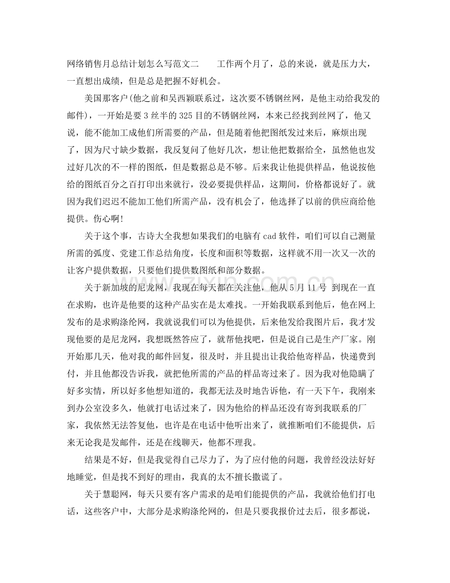 网络销售月总结计划怎么写 .docx_第3页