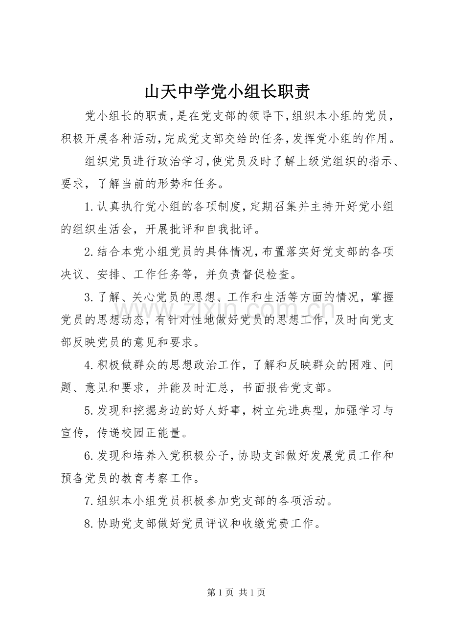 山天中学党小组长职责要求.docx_第1页