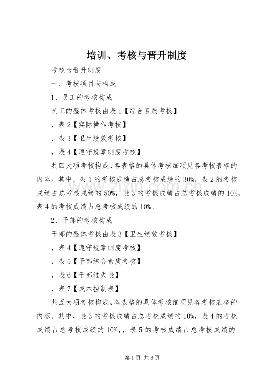 培训、考核与晋升规章制度 .docx_第1页