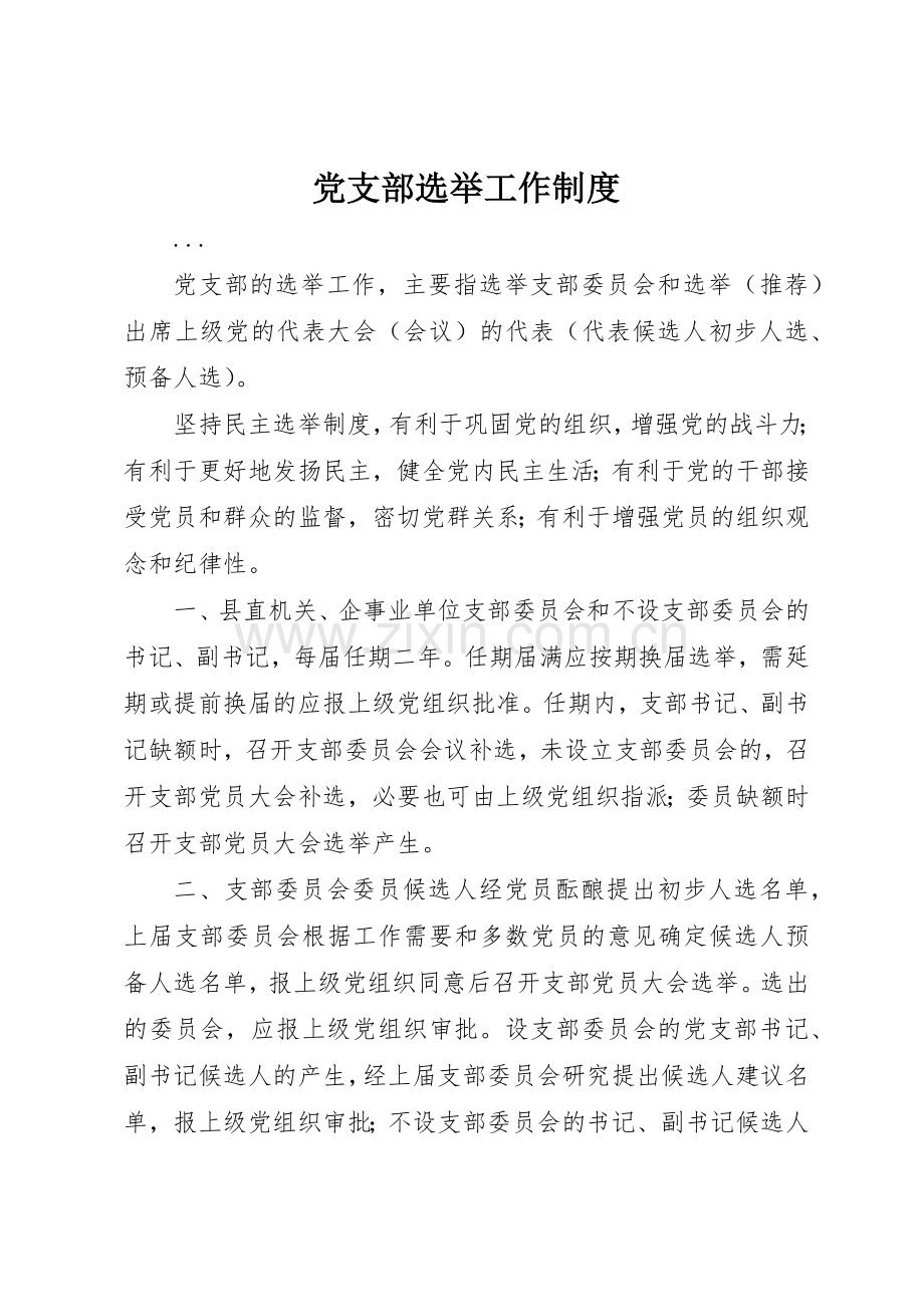 党支部选举工作管理规章制度.docx_第1页