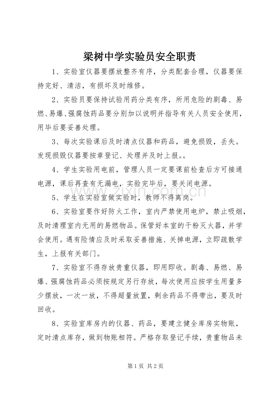 梁树中学实验员安全职责要求.docx_第1页