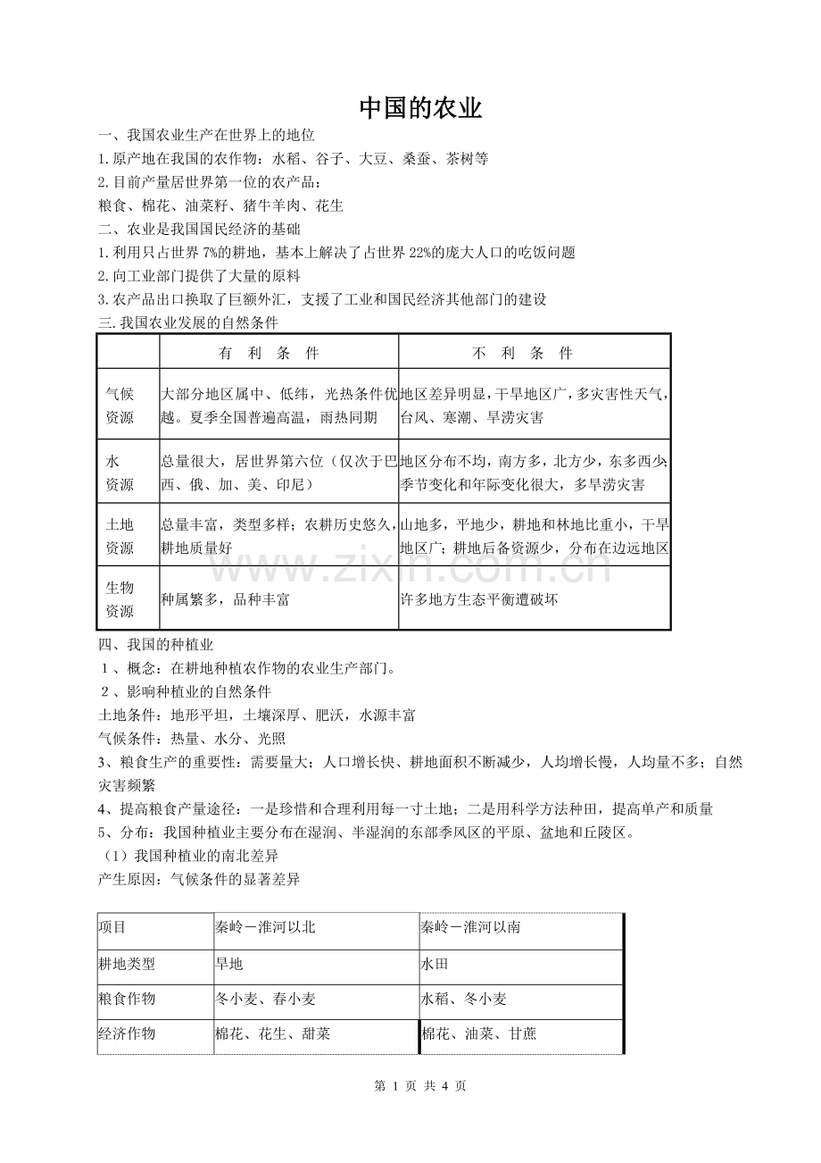 中国的农业1.doc_第1页