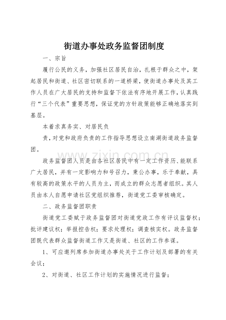 街道办事处政务监督团规章制度细则.docx_第1页