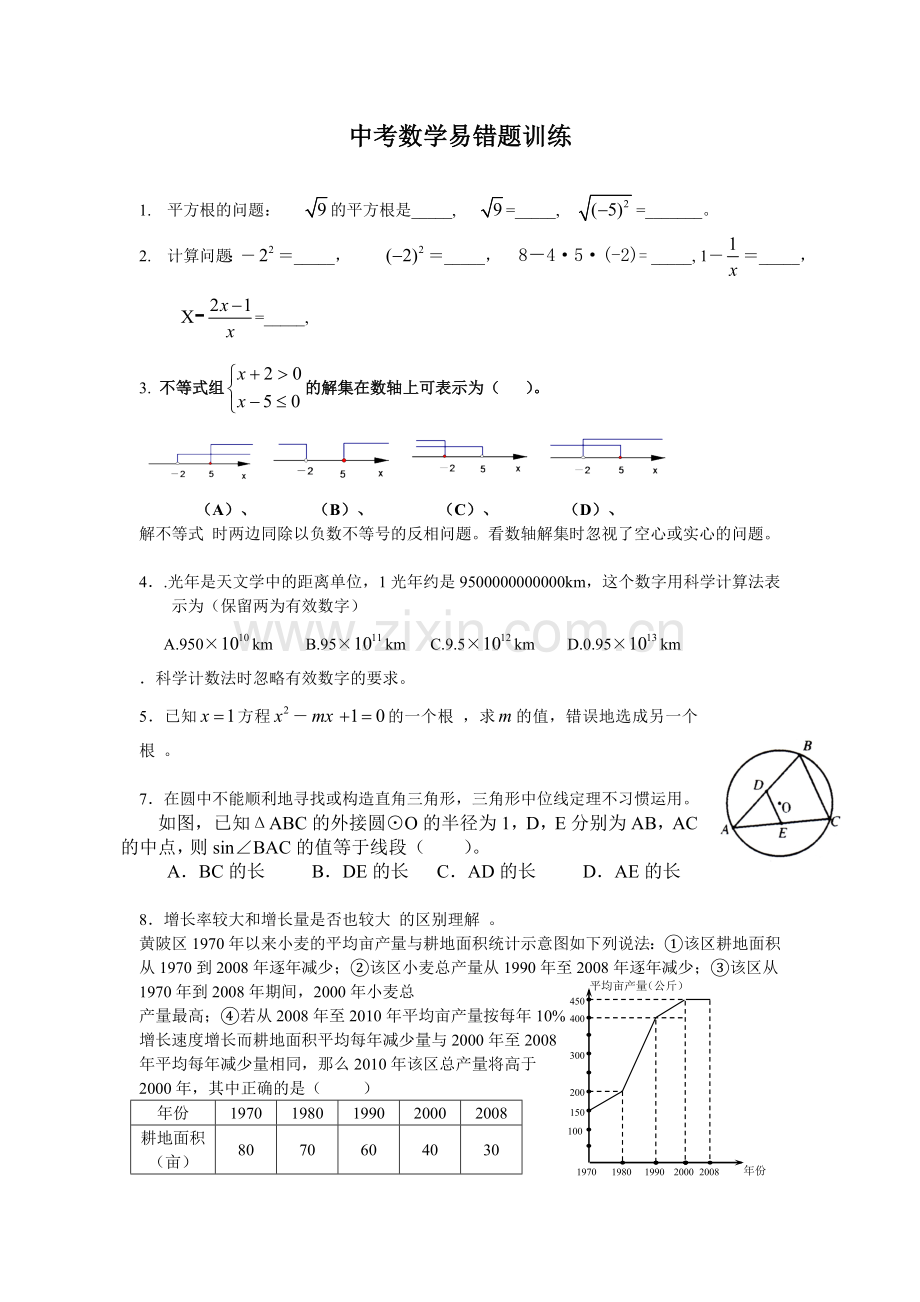 中考数学易错题训练.doc_第1页