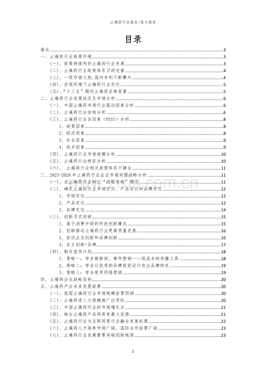 2023年止痛药行业市场需求分析报告及未来五至十年行业预测报告.docx_第2页