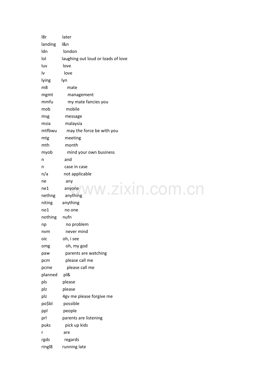 外国人最常用的英文短信简写.doc_第3页