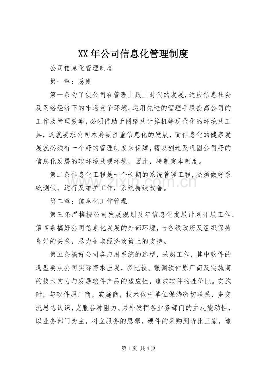 年公司信息化管理规章制度.docx_第1页