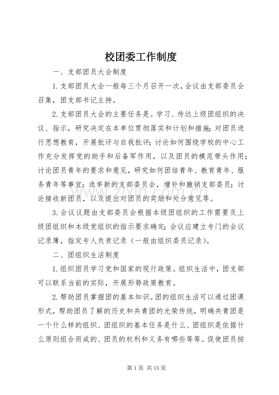 校团委工作规章制度.docx_第1页