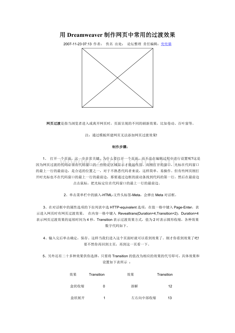 用Dreamweaver制作网页中常用的过渡效果.doc_第1页