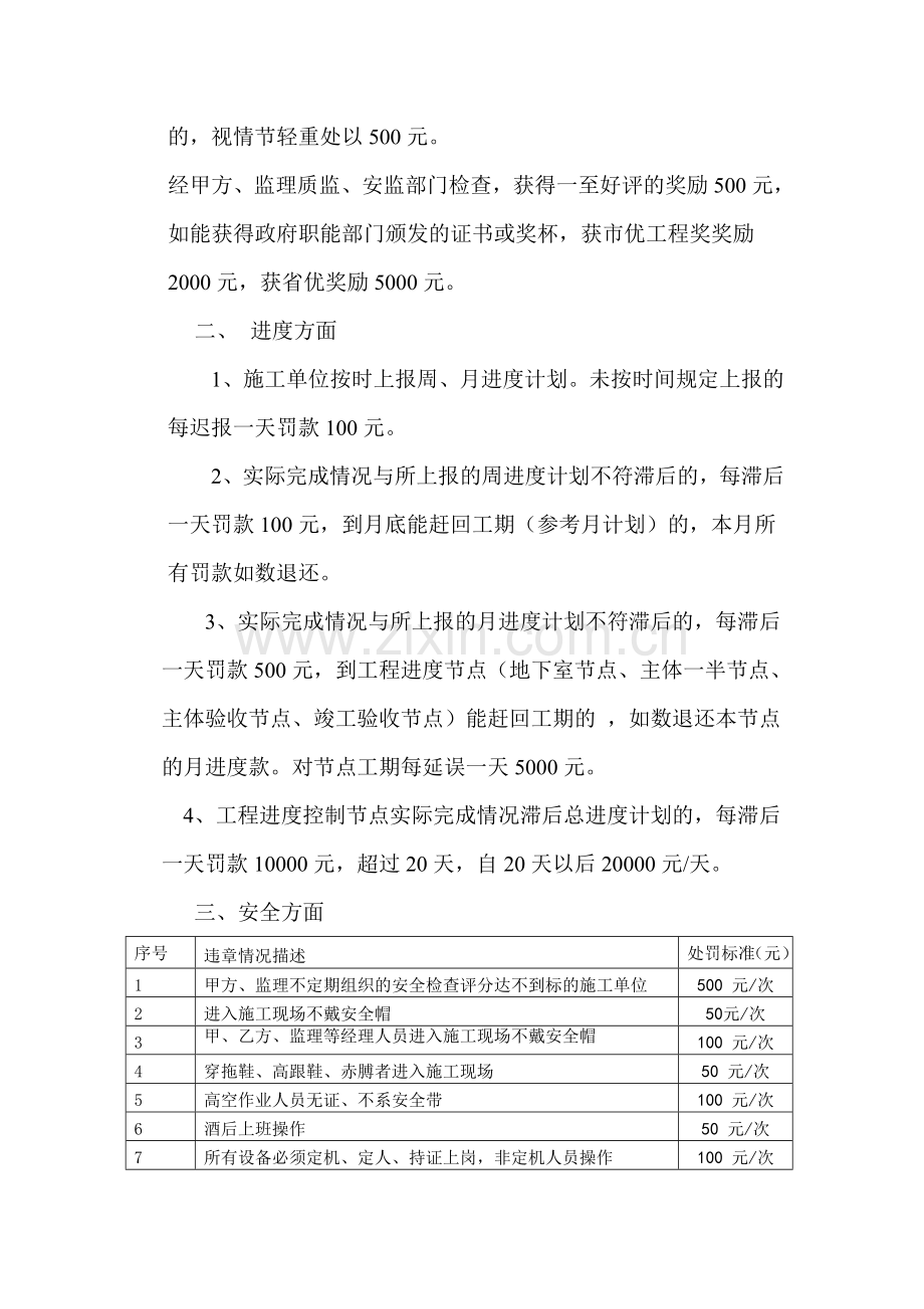 建设单位对施工单位的安全质量进度管理办法.doc_第3页