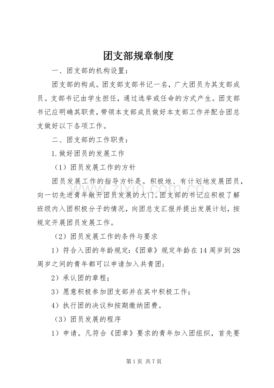 团支部规章规章制度.docx_第1页