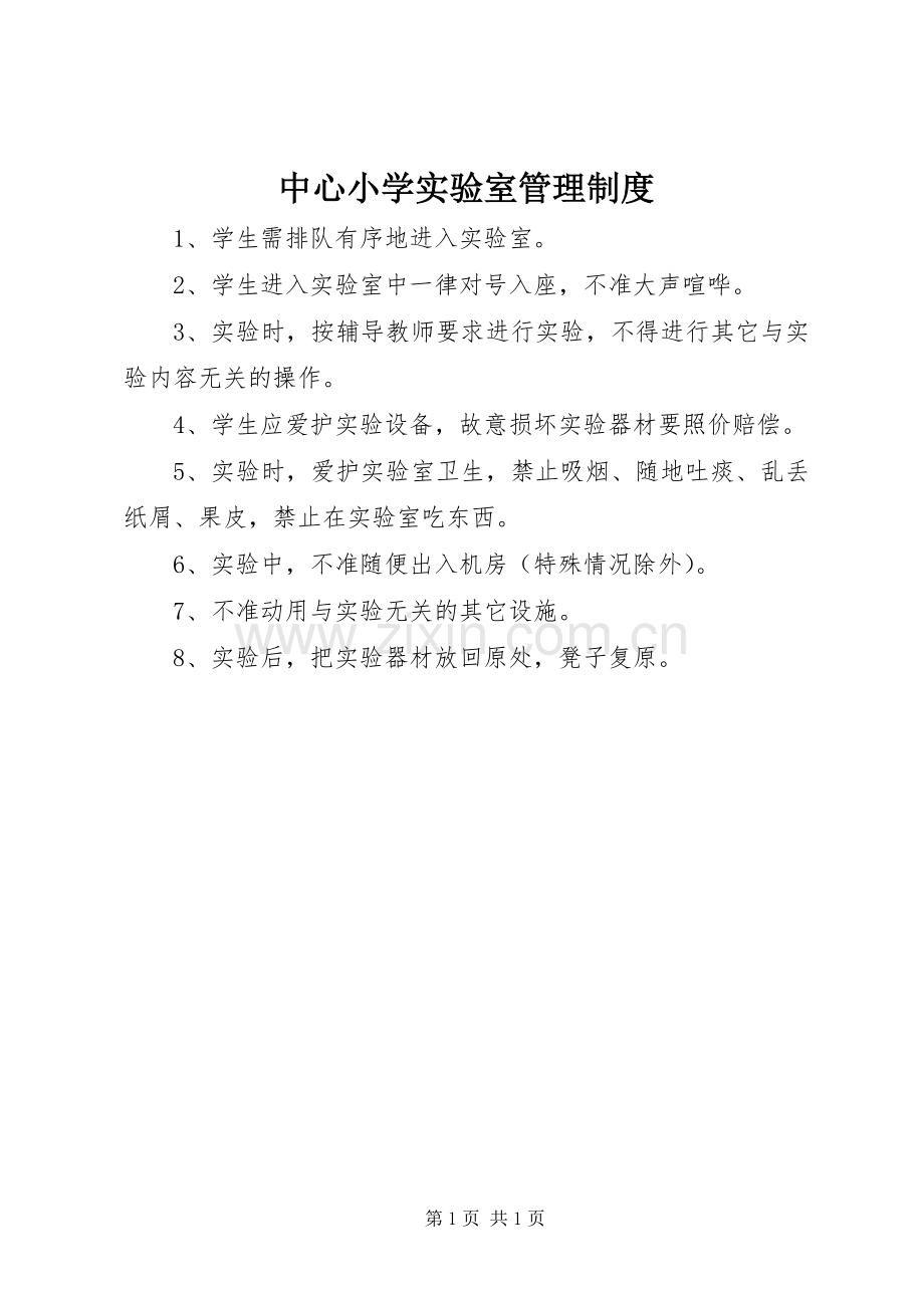 中心小学实验室管理规章制度.docx_第1页