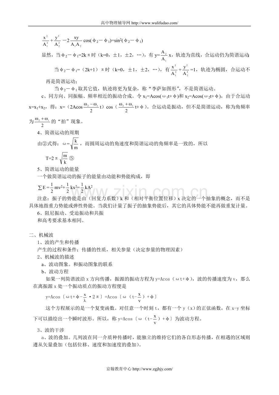 高中物理奥赛讲座第6部分：振动和波.doc_第2页