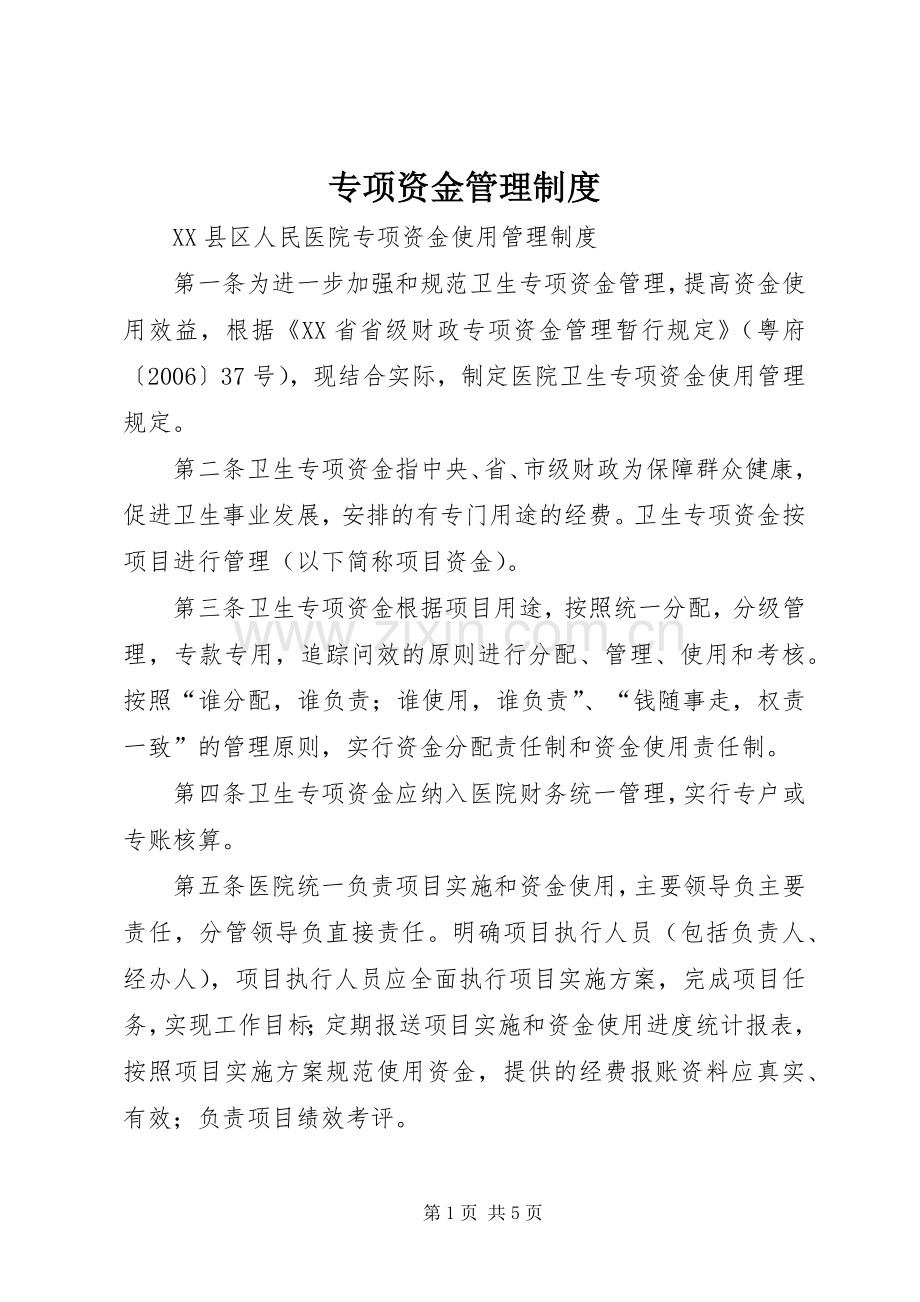 专项资金管理规章制度 .docx_第1页