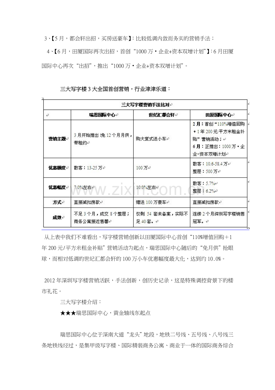 深南黄金轴线三大写字楼营销手法分析.doc_第2页