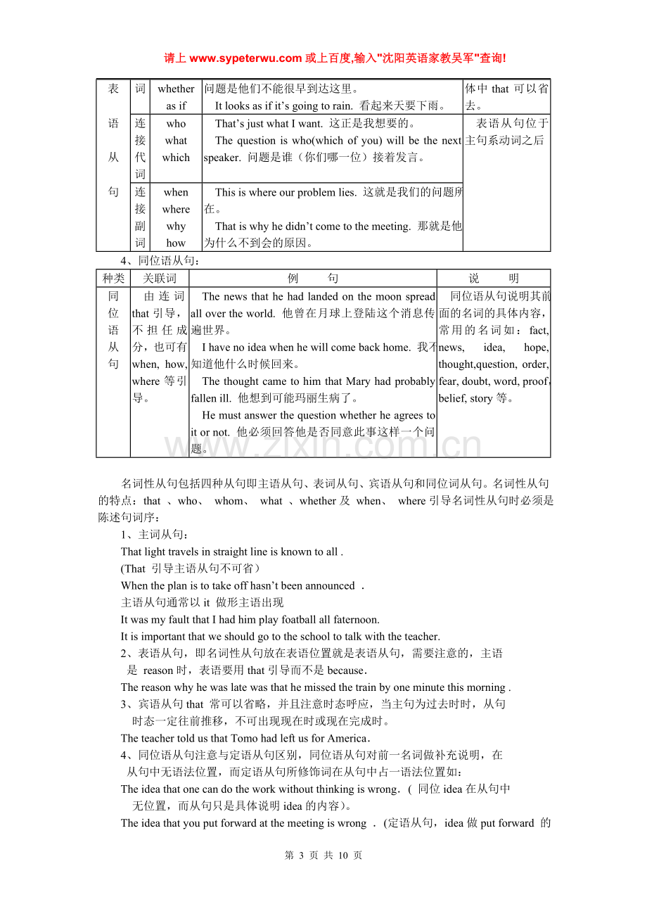 高三英语第二轮语法专题复习教案-名词性从句.doc_第3页