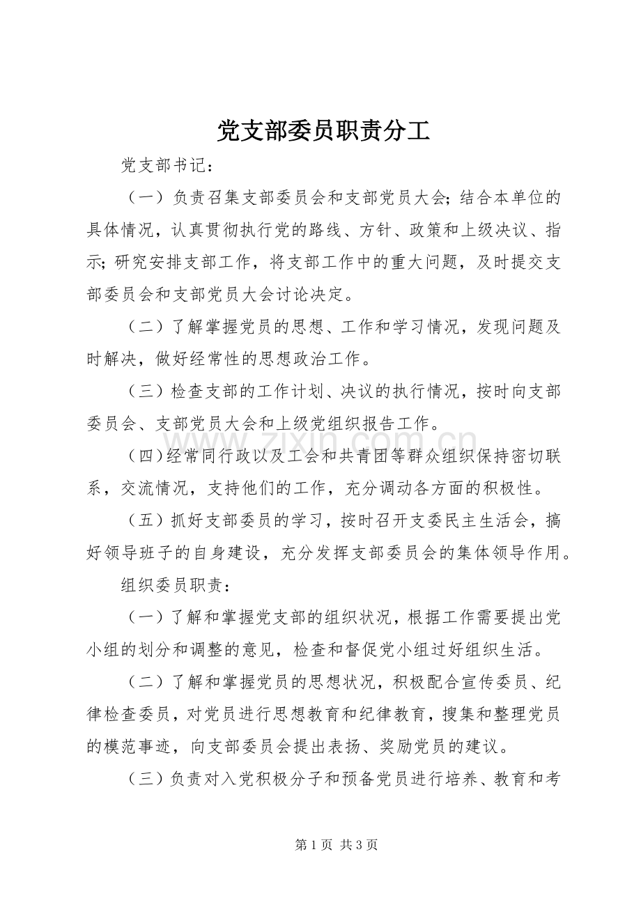 党支部委员职责要求分工_1.docx_第1页