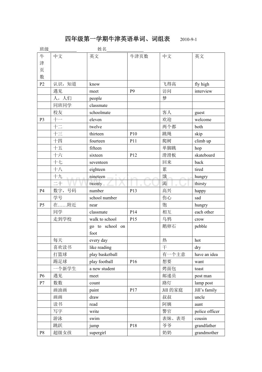 上海_4A_牛津英语单词表.doc_第1页