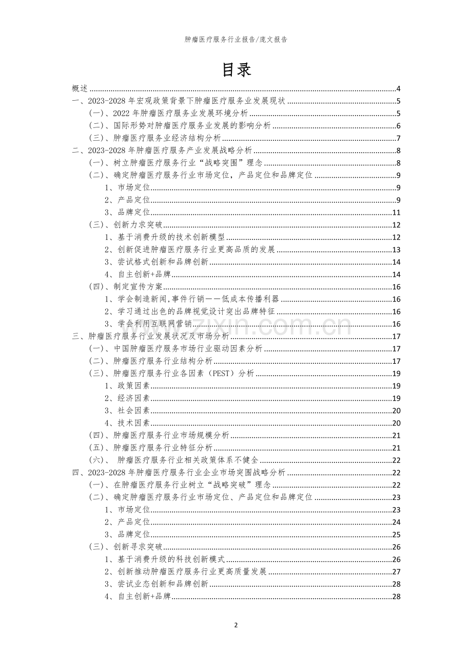 2023年肿瘤医疗服务行业市场突围建议及需求分析报告.docx_第2页