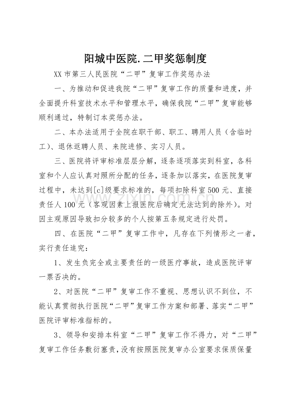 阳城中医院.二甲奖惩规章制度(2).docx_第1页