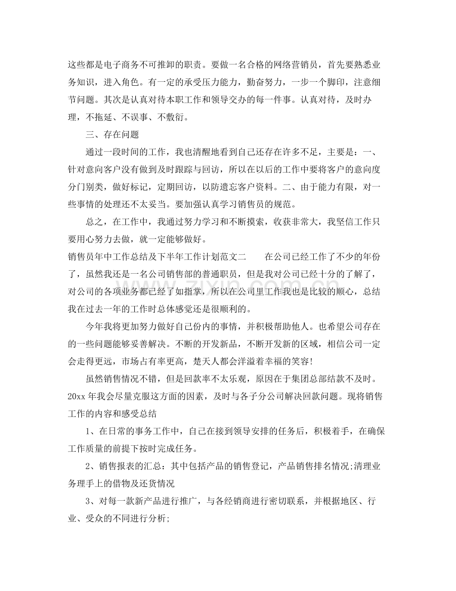 销售员年中工作总结及下半年工作计划 .docx_第3页