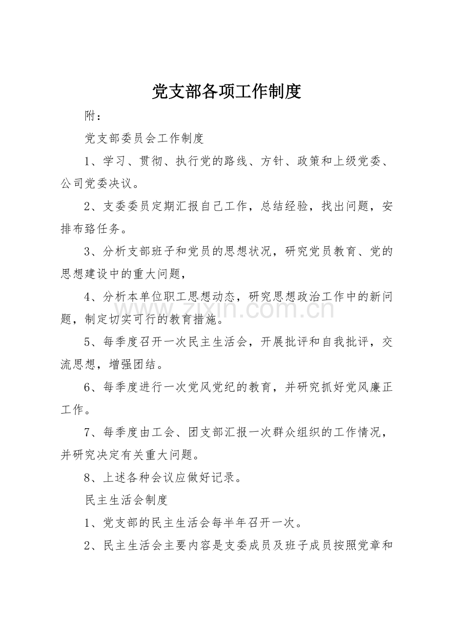 党支部各项工作规章制度 .docx_第1页