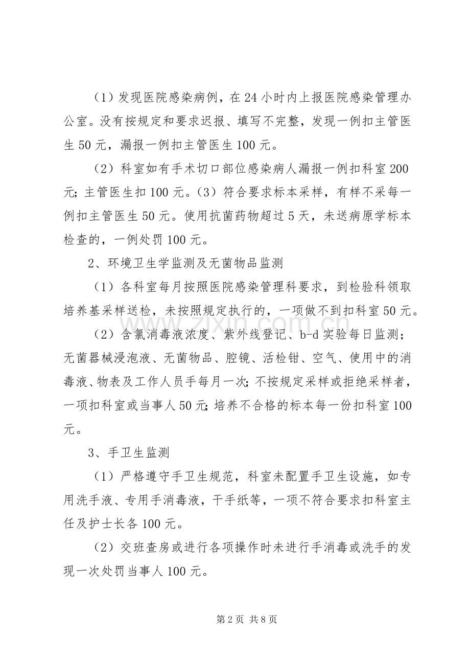 医院感染管理质控奖罚规章制度 .docx_第2页